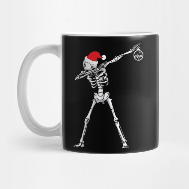 Dabbing Christmas Hip Hop Skull Floral Skeleton by SkullGrungeSHOP